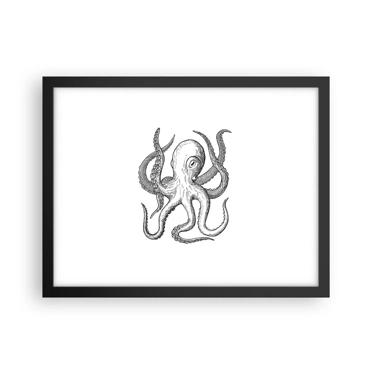 Póster en marco negro - Bailando con olas - 40x30 cm