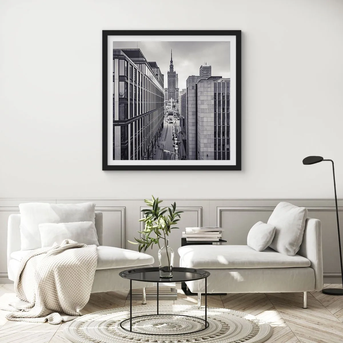 Póster en marco negro - Valle de Varsovia - 40x40 cm