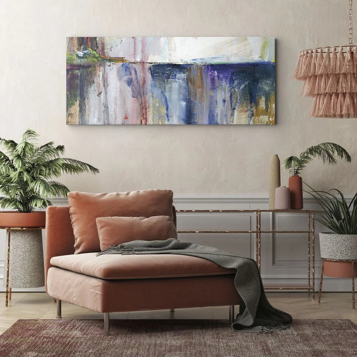 Cuadro sobre lienzo - Impresión de Imagen - Impresiones y asociaciones de colores - 100x40 cm