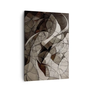 Cuadro sobre lienzo - Impresión de Imagen - Patrón abstracto en tonos marrones y terrosos. - 50x70cm - Circulación en colores tierra - Decoración de pared moderna para salón y dormitorio ARTTOR