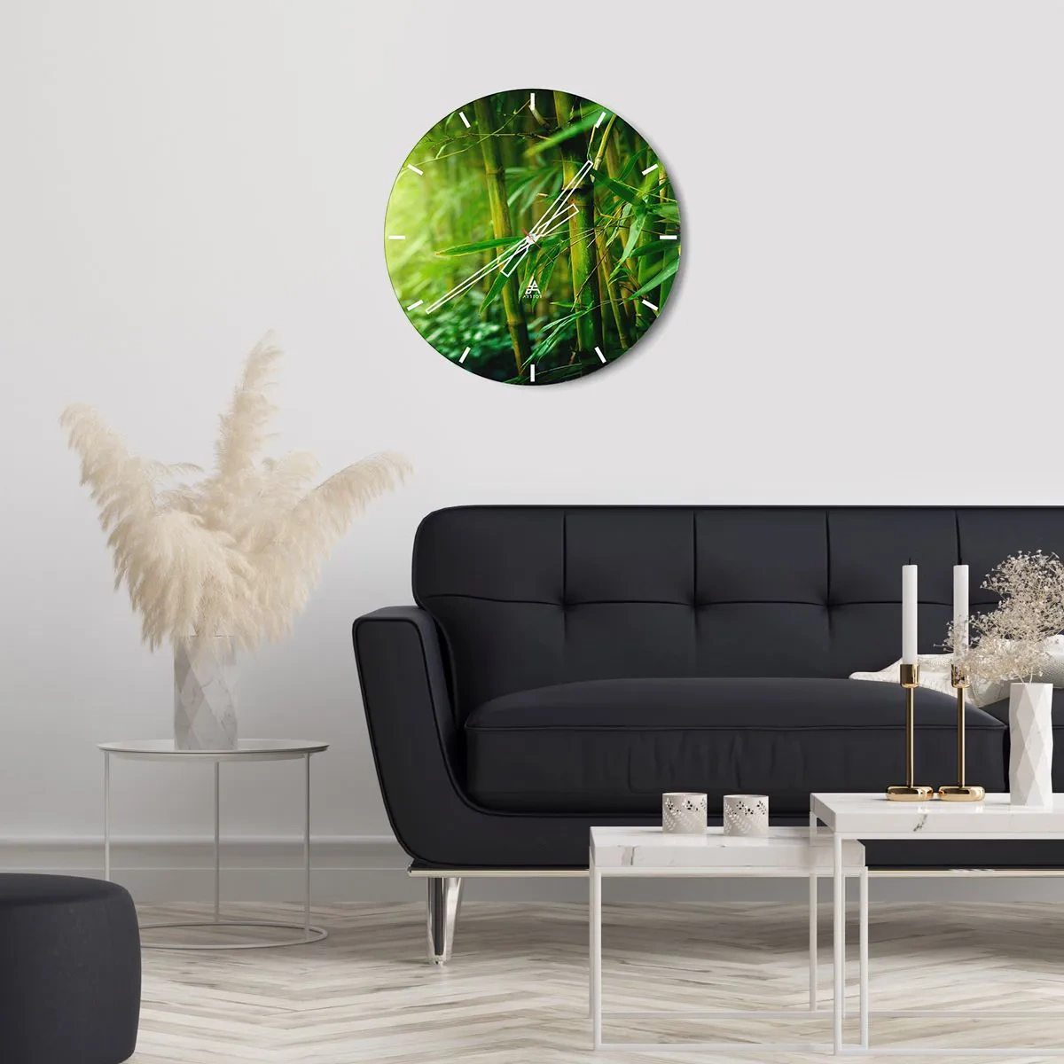 Reloj de pared - Reloj de vidrio - Conocer el propio verdor - 30x30 cm