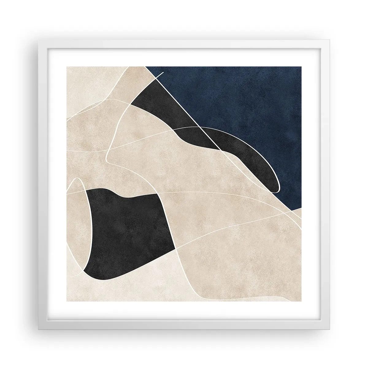 Póster en marco blanco - Composición abstracta - contraste de colores - 50x50 cm