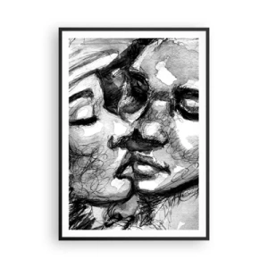 Póster en marco negro - Un momento tierno - 70x100 cm