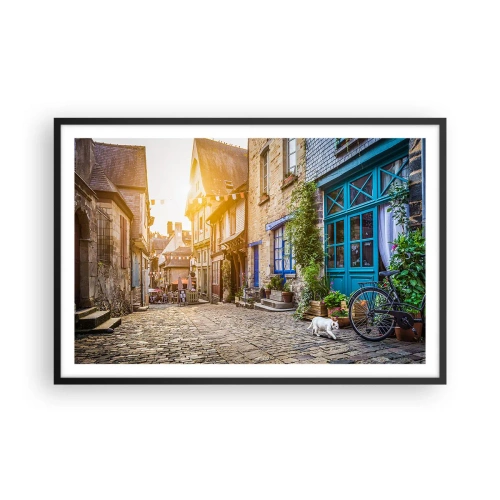 Póster en marco negro - El fantasma blanco de la ciudad - 91x61 cm