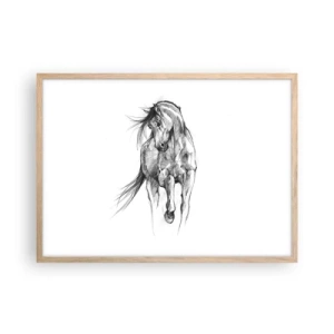 Póster en marco roble claro - En un elegante trote - 70x50 cm