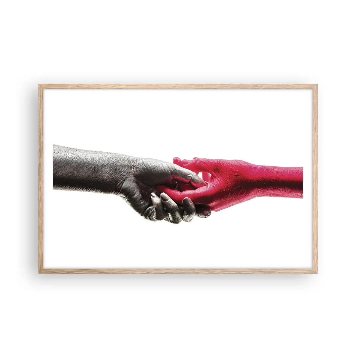 Póster en marco roble claro - Juntos, aunque diferentes - 91x61 cm