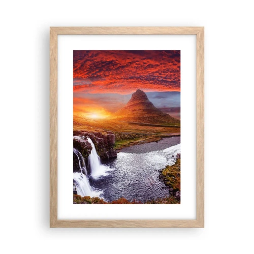 Póster en marco roble claro - Una vista de la Tierra Media - 30x40 cm