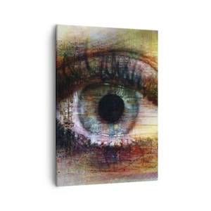 Cuadro sobre lienzo - Impresión de Imagen - Ojo artístico en abstracción multicolor - 50x70cm - Puedes mirar en el alma - Decoración de pared moderna para salón y dormitorio ARTTOR
