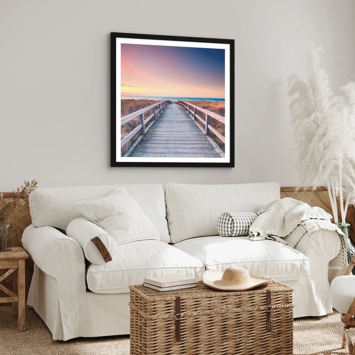 Póster en marco negro - Aurora vespertina del Báltico - 60x60 cm