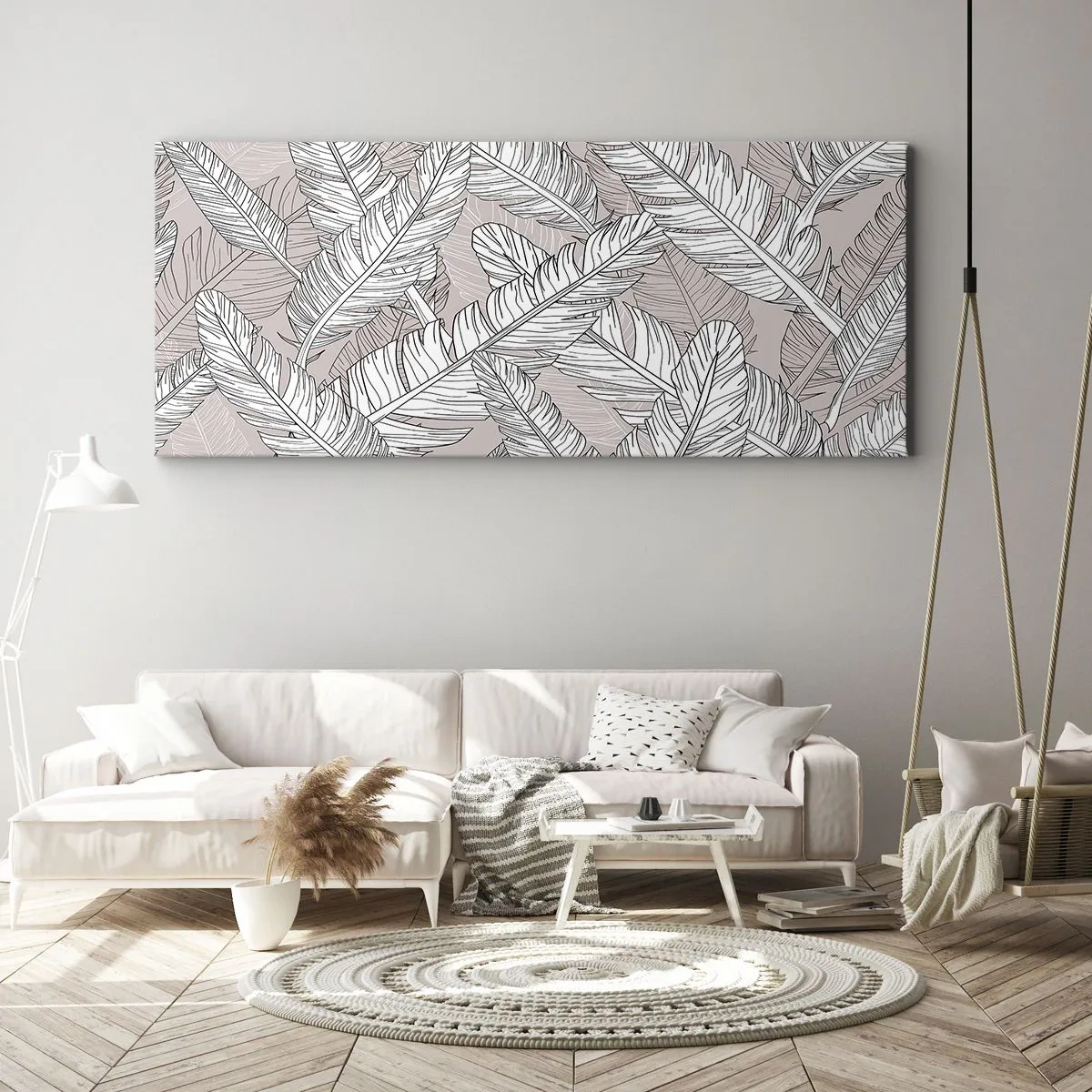 Cuadro sobre lienzo - Impresión de Imagen - Turbulencias de plumas - 90x30 cm