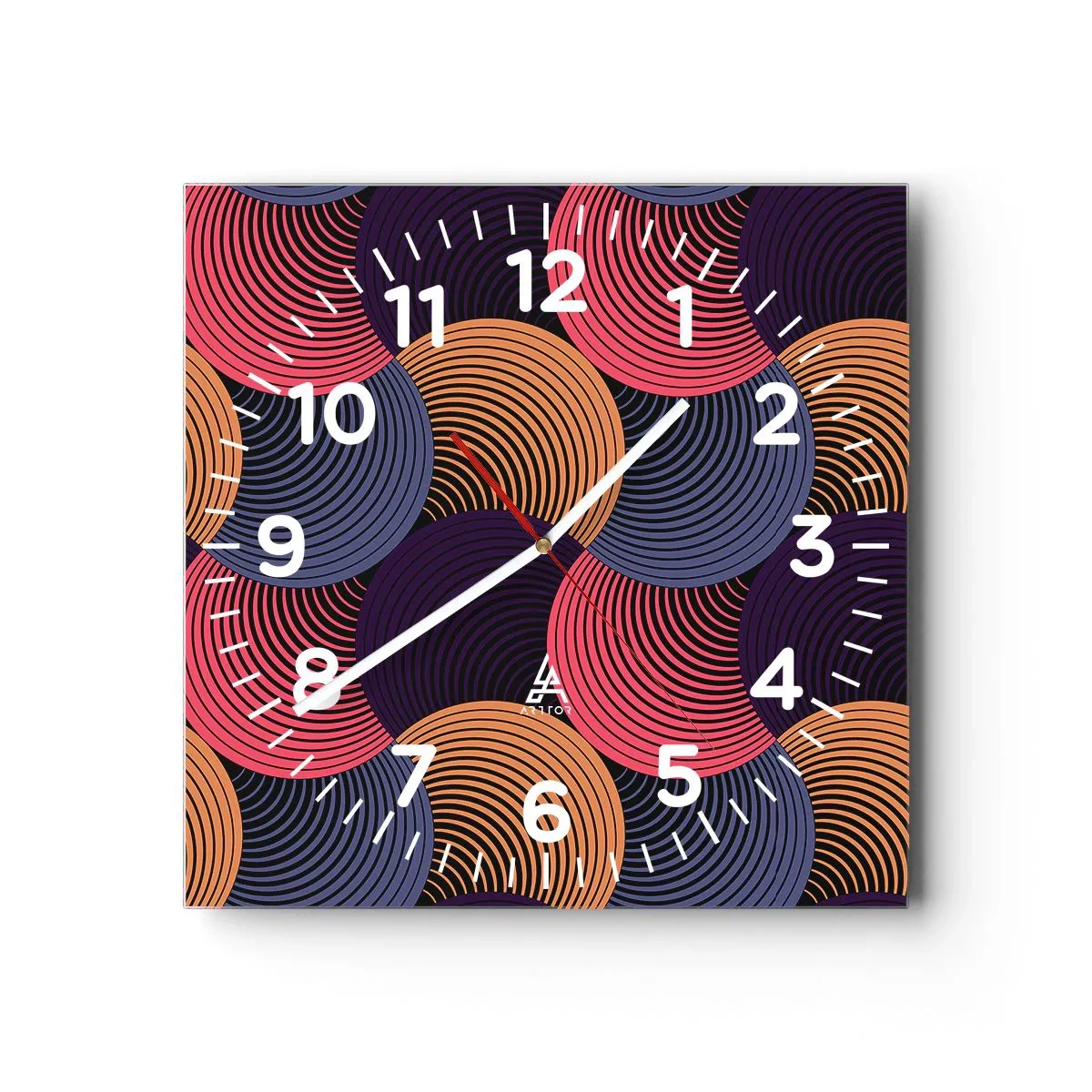 Reloj de pared - Reloj de vidrio - En un ritmo circular - 30x30 cm