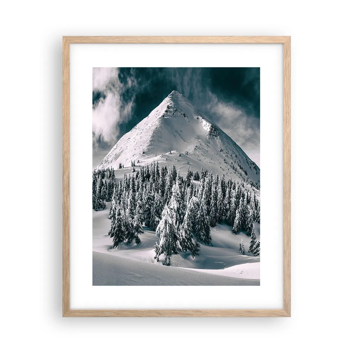 Póster en marco roble claro - Tierra de nieve y hielo - 40x50 cm