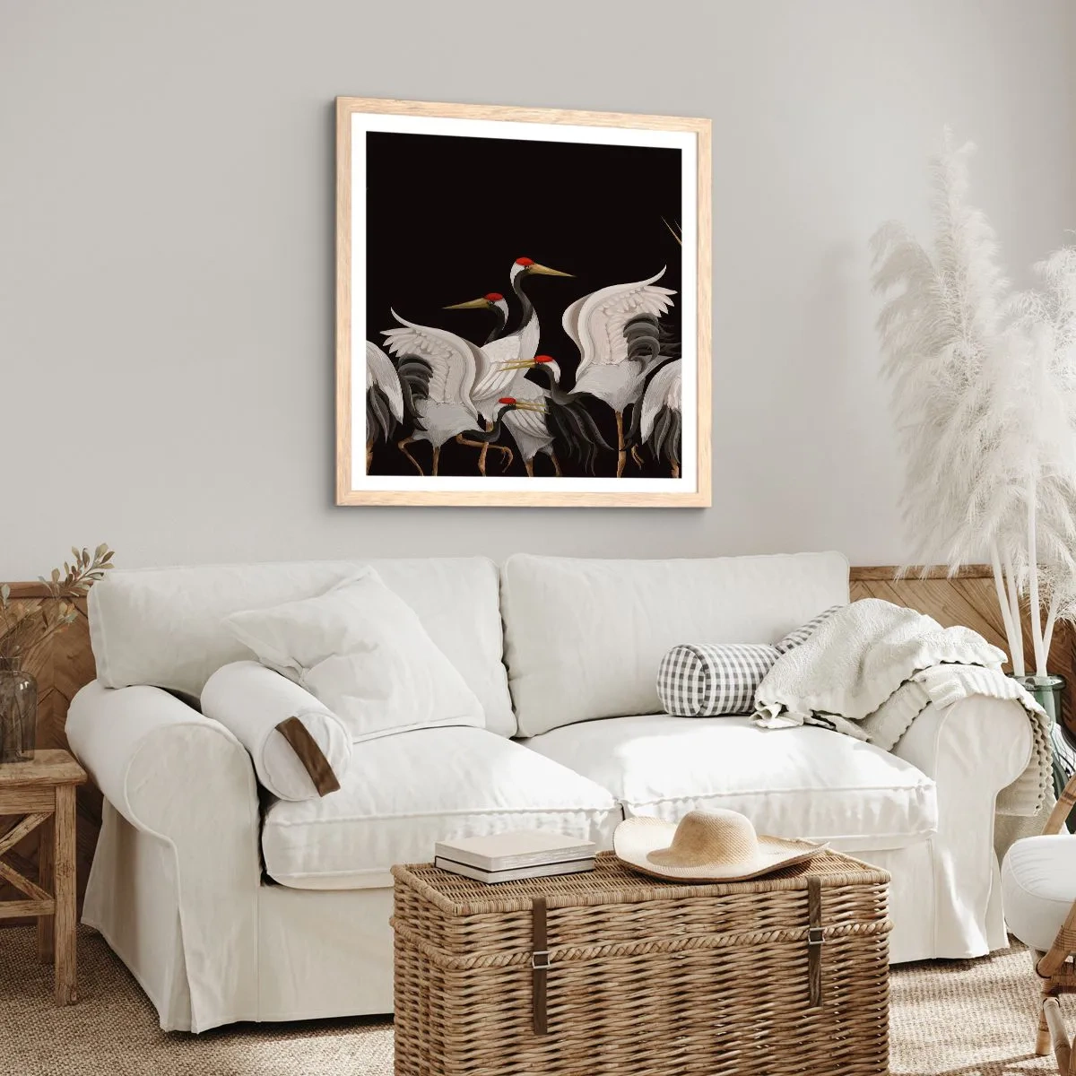 Póster en marco roble claro - Asuntos de aves - 40x40 cm