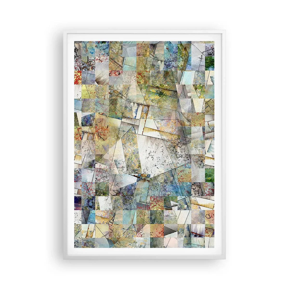 Póster en marco blanco - Remodelación geométrica - 70x100 cm