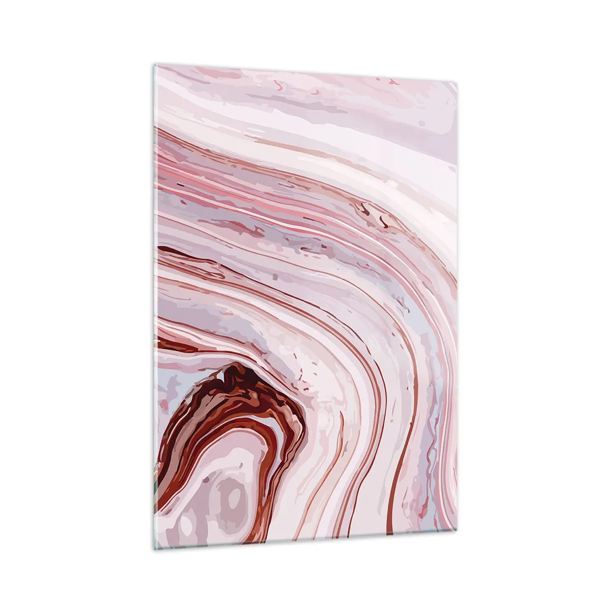 Cuadro sobre vidrio - Impresiones sobre Vidrio - Patrón de mármol en tonos rosa y marrón. - 50x70cm - Cambio de dirección - Decoración de pared moderna para salón y dormitorio ARTTOR