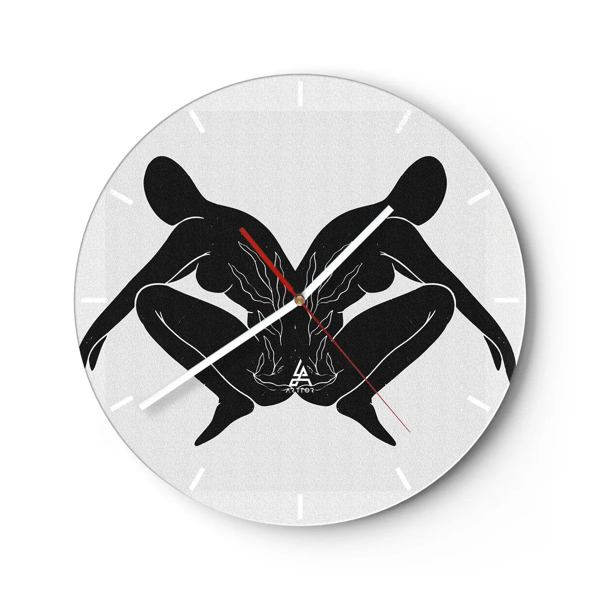 Reloj de pared - Reloj de vidrio - Un alma compartida - 30x30 cm