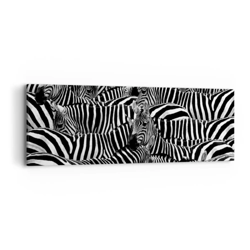 Cuadro sobre lienzo - Impresión de Imagen - Retrato a rayas - 90x30 cm