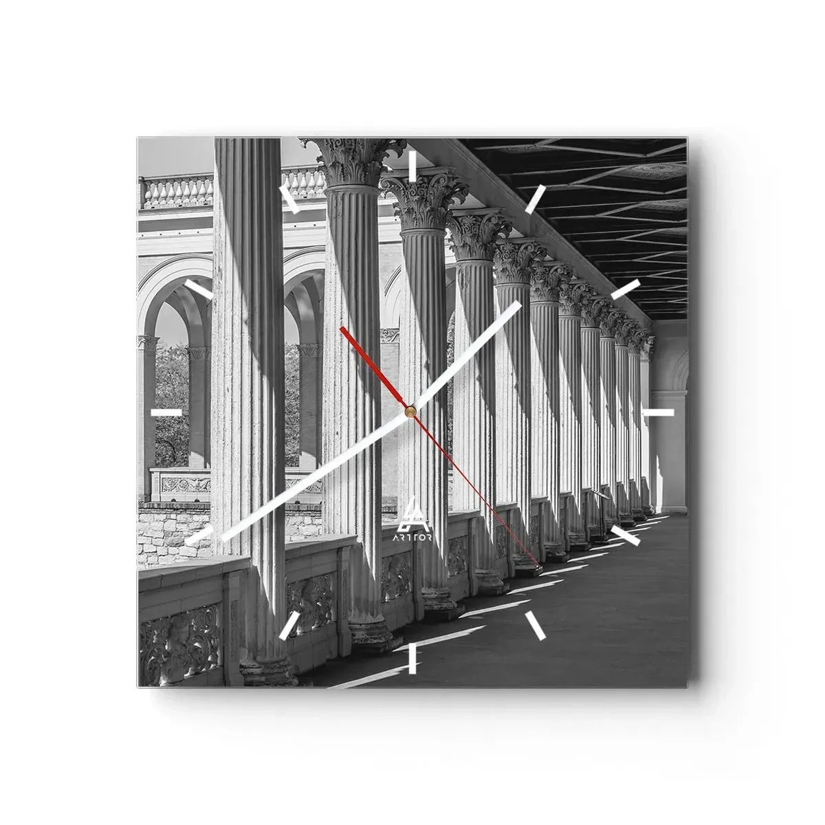 Reloj de pared - Reloj de vidrio - Galería soleada - 40x40 cm