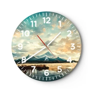 Reloj de pared - Reloj de vidrio - Bajo la protección del cielo - 40x40 cm