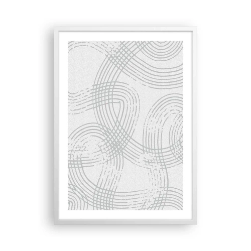 Póster en marco blanco - No hay camino recto - 50x70 cm