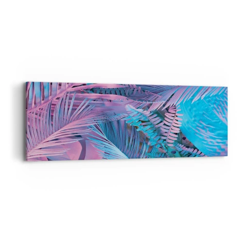 Cuadro sobre lienzo - Impresión de Imagen - Trópicos en rosa y azul - 90x30 cm