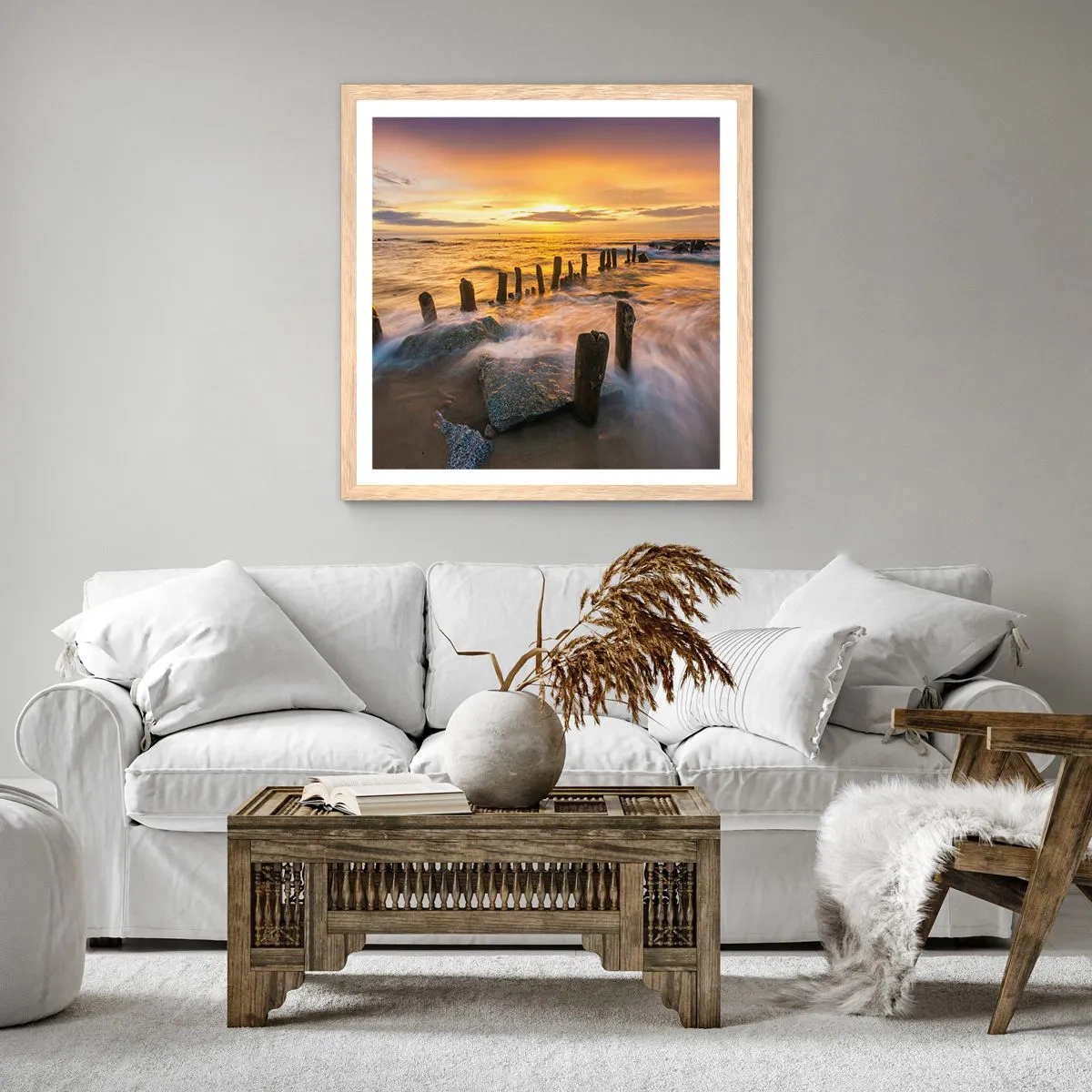 Póster en marco roble claro - La cruda belleza del Báltico - 50x50 cm