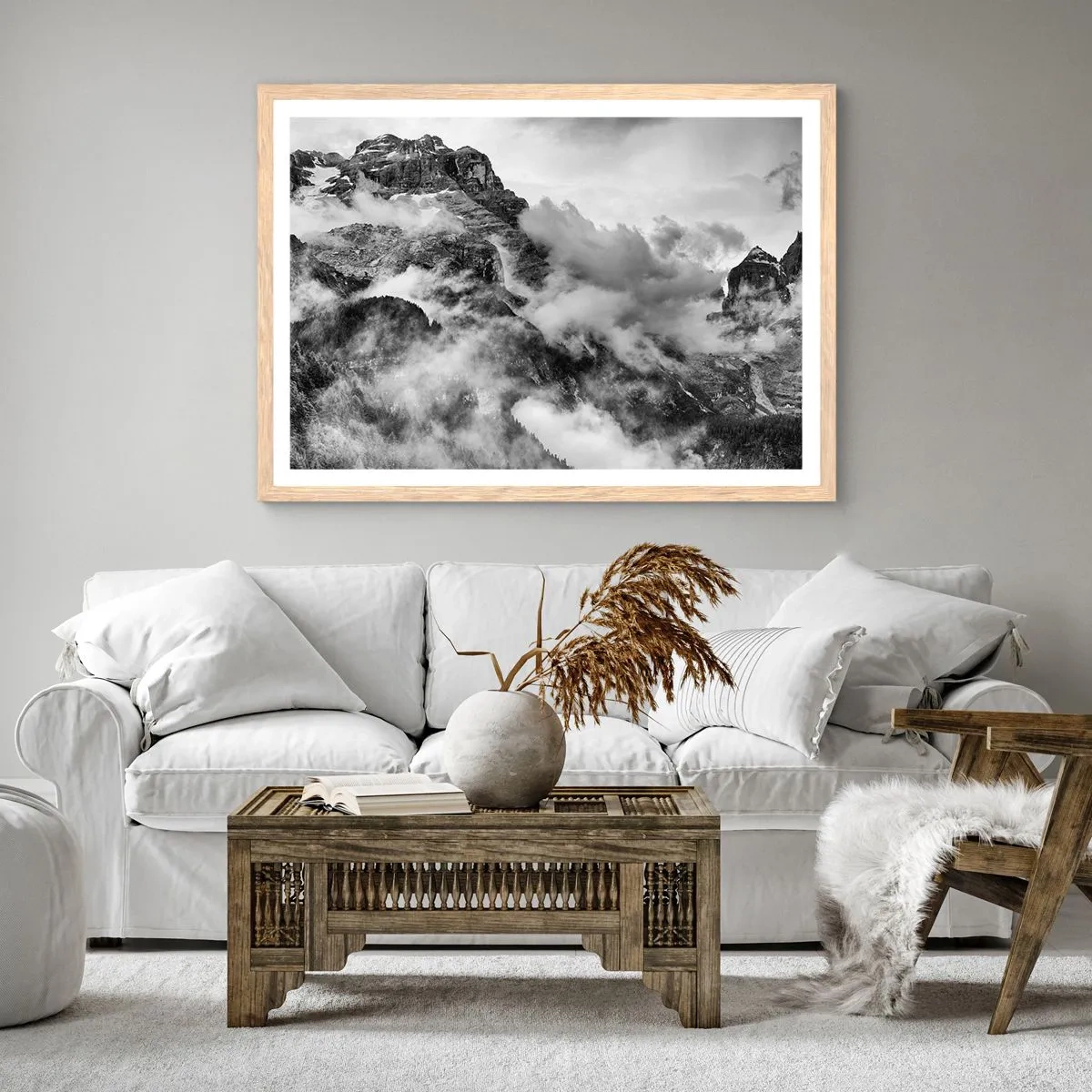 Póster en marco roble claro - Hermoso y cruel - 40x30 cm