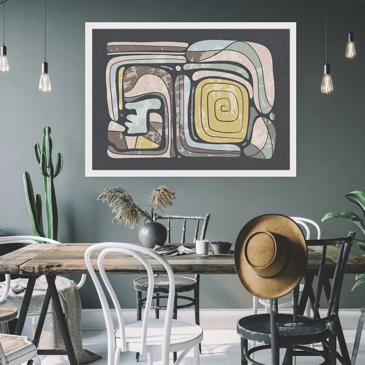 Póster - Abstracción con espíritu precolombino - 91x61 cm