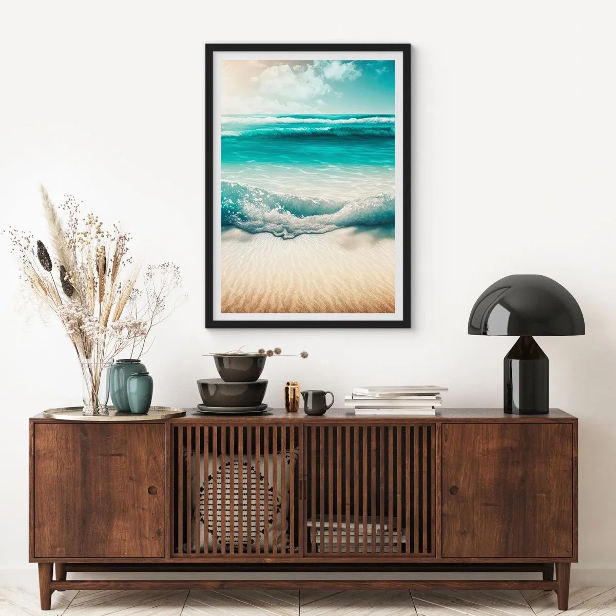 Póster en marco negro - Calma oceánica - 30x40 cm