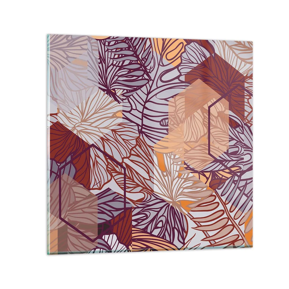 Cuadro sobre vidrio - Impresiones sobre Vidrio - La unión imposible de la geometría y la naturaleza - 40x40 cm