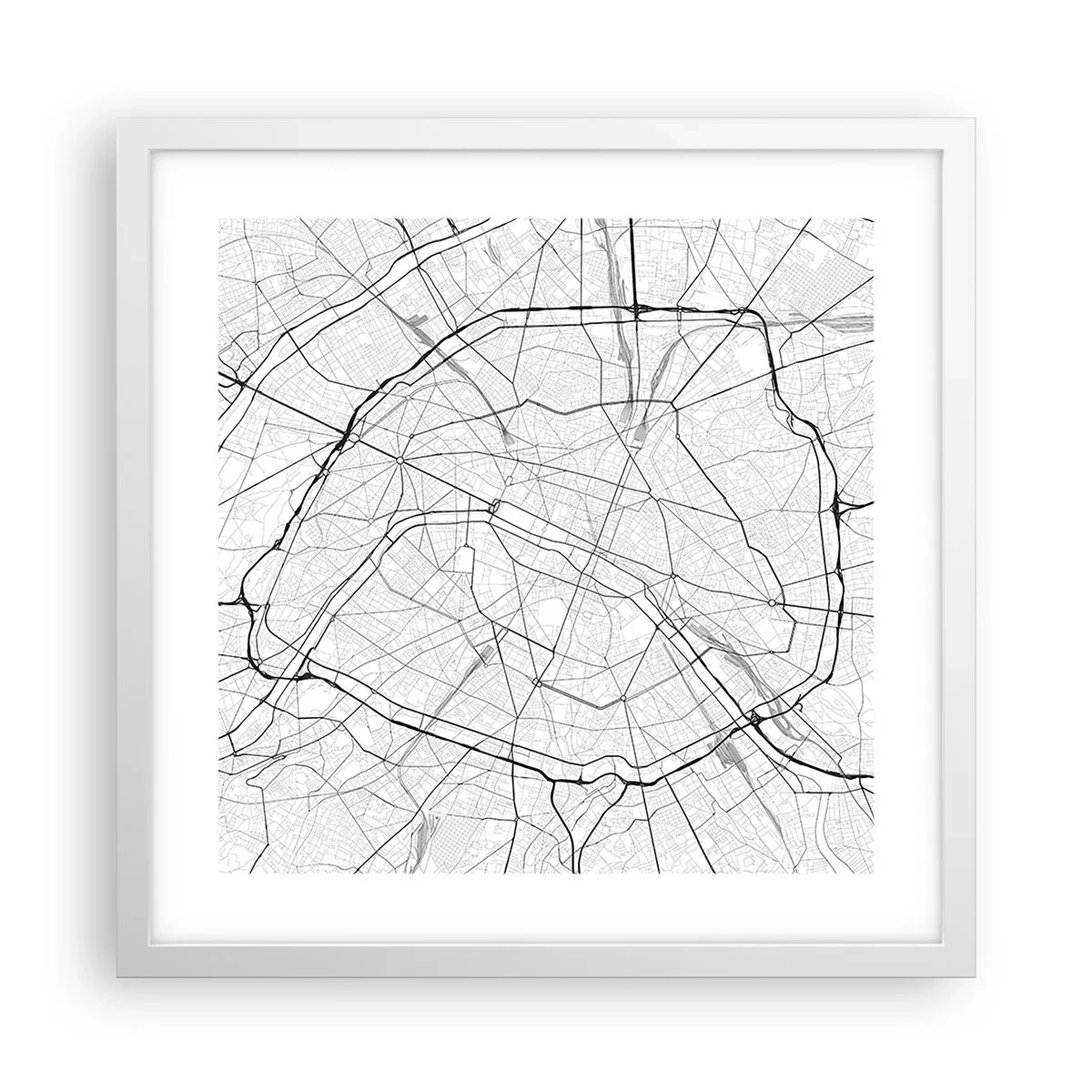 Póster en marco blanco - Flor de París - 40x40 cm