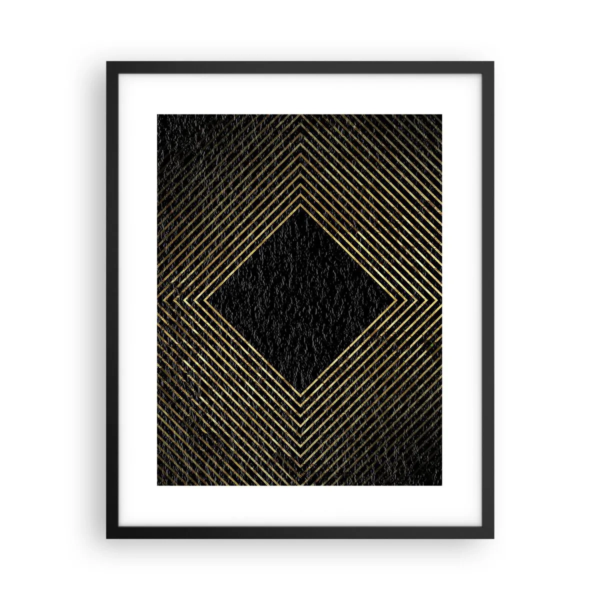 Póster en marco negro - Geometría al estilo glamour - 40x50 cm
