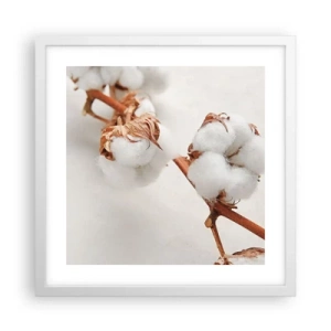 Póster en marco blanco - Un suave tacto - 40x40 cm