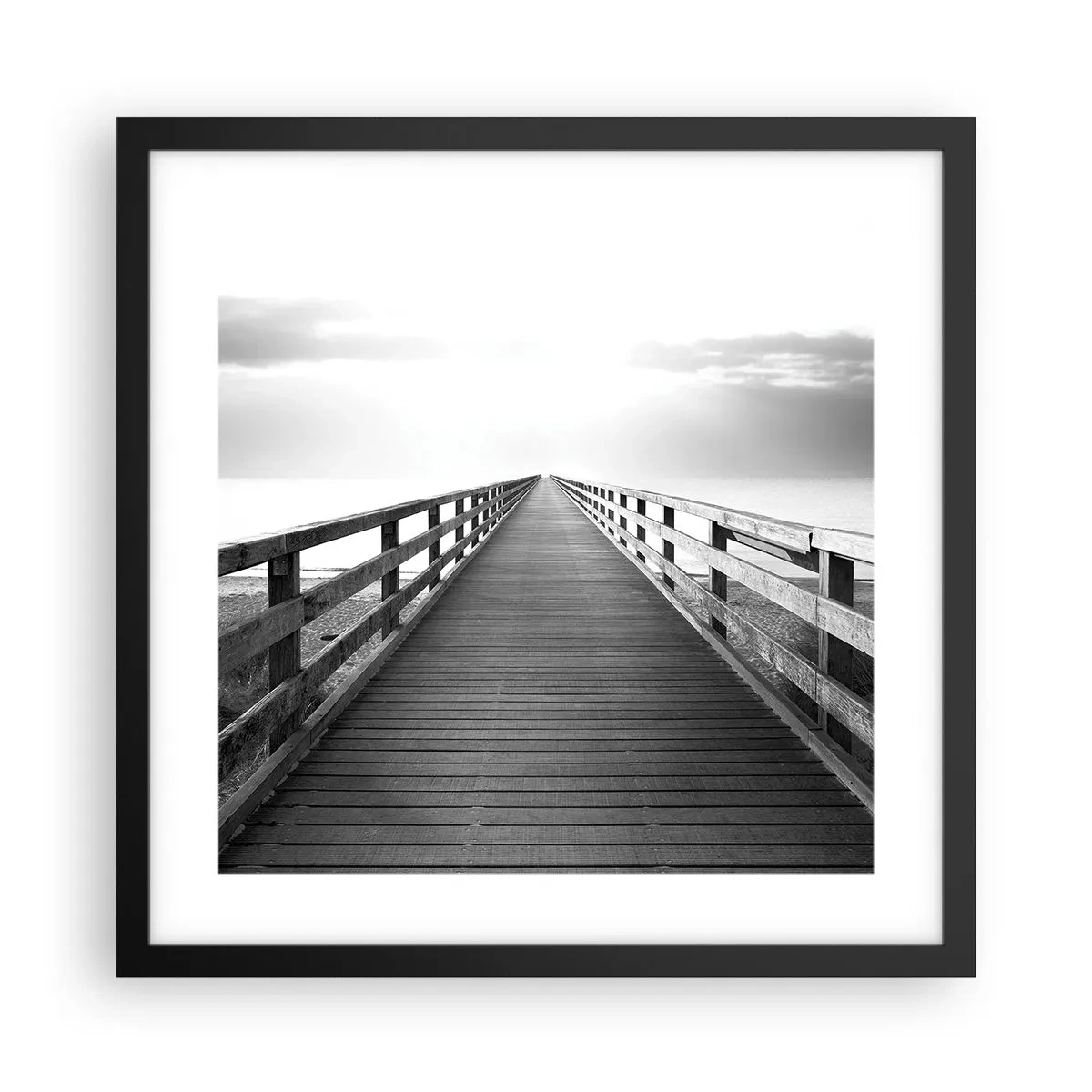 Póster en marco negro - En la distancia... - 40x40 cm