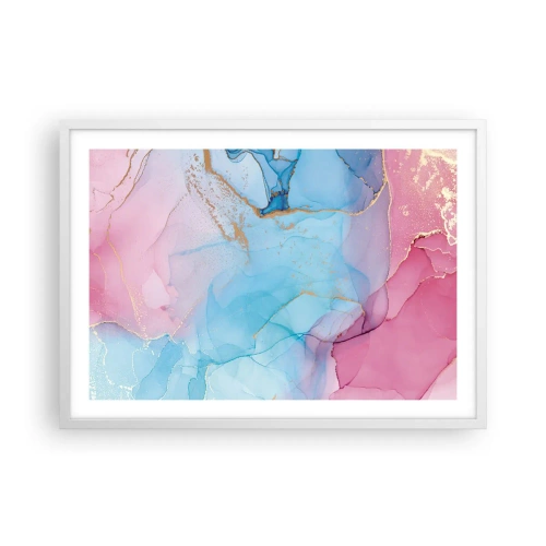 Póster en marco blanco - Reuniones y encuentros de colores - 70x50 cm