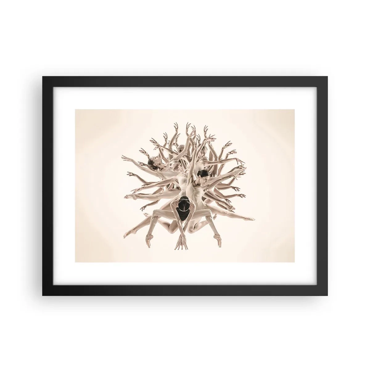 Póster en marco negro - Floreciendo en la danza - 40x30 cm