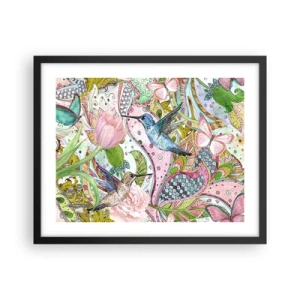 Póster en marco negro - Enredado en las vides - 50x40 cm