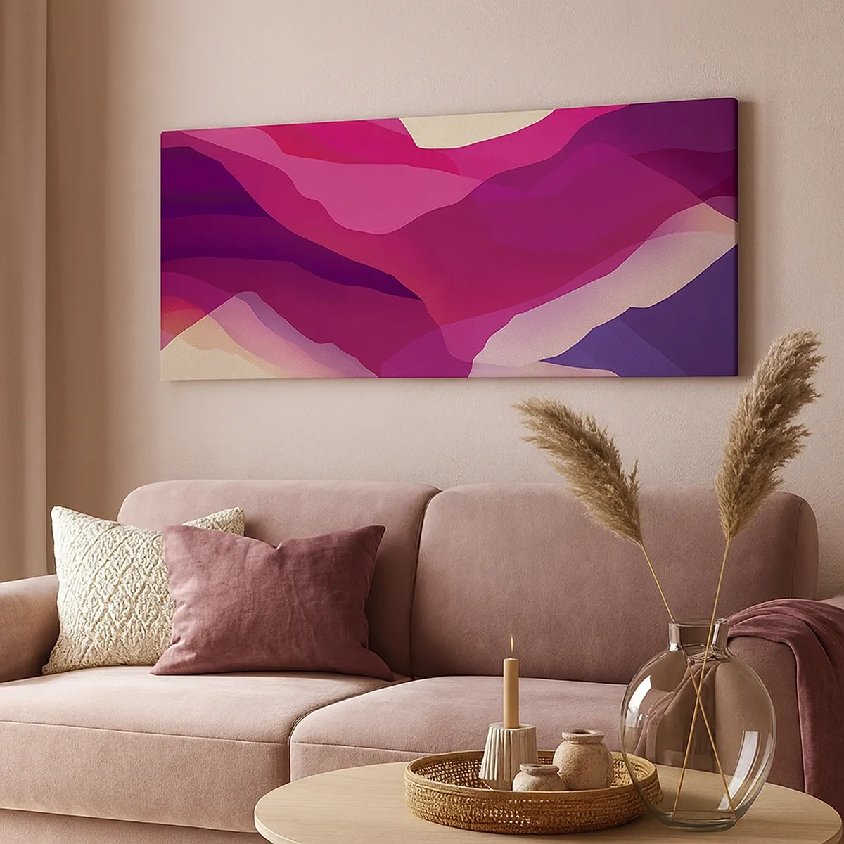 Cuadro sobre lienzo - Impresión de Imagen - Ondas púrpuras - 30x30 cm