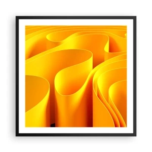 Póster en marco negro - Como las olas del sol - 60x60 cm
