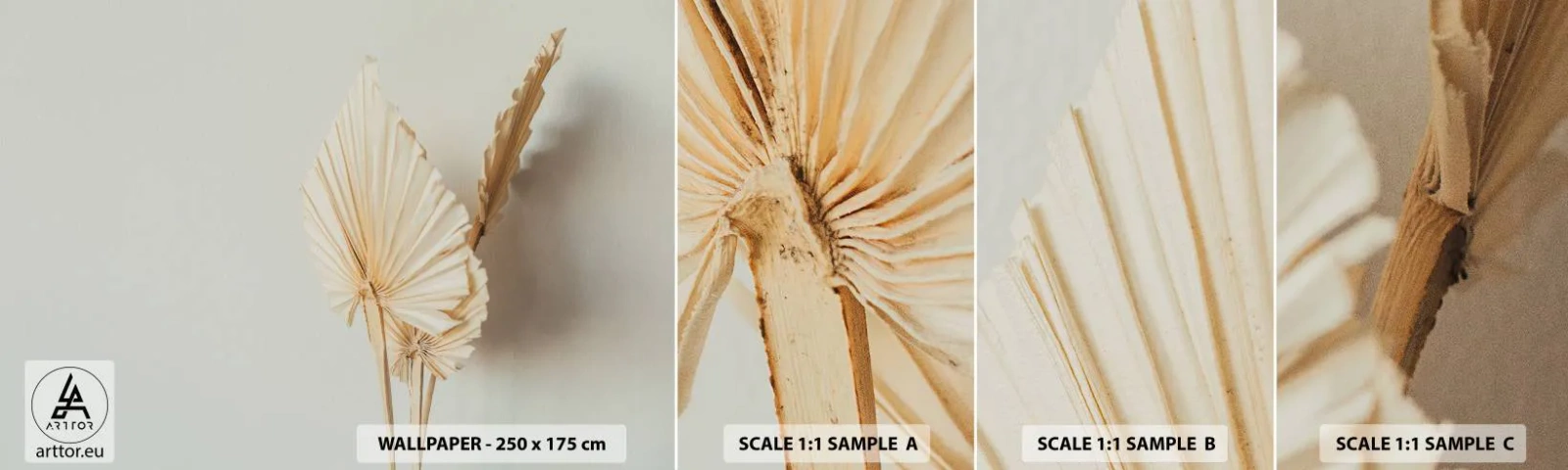 Muestra De Fotomural Standard Eco - Armonía y consuelo - Brillante, Minimalismo, Hoja - 100x30 cm