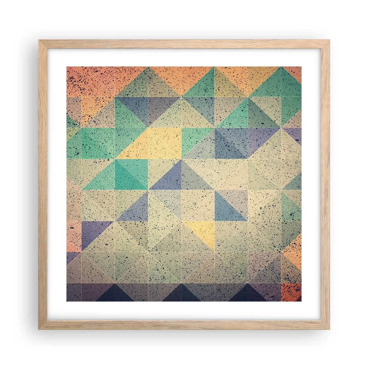 Póster en marco roble claro - República de los triángulos - 50x50 cm