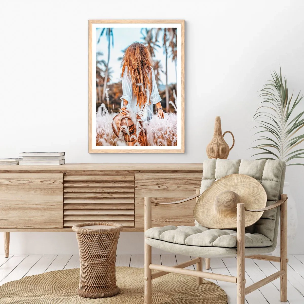 Póster en marco roble claro - Nacida en el plumón de la Tierra - 61x91 cm