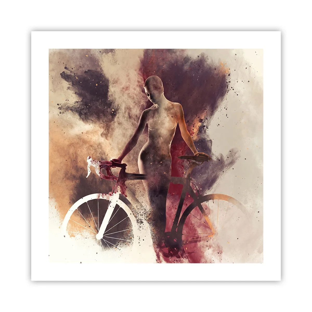Póster - En las formas de mármol un alma ciclista - 50x50 cm