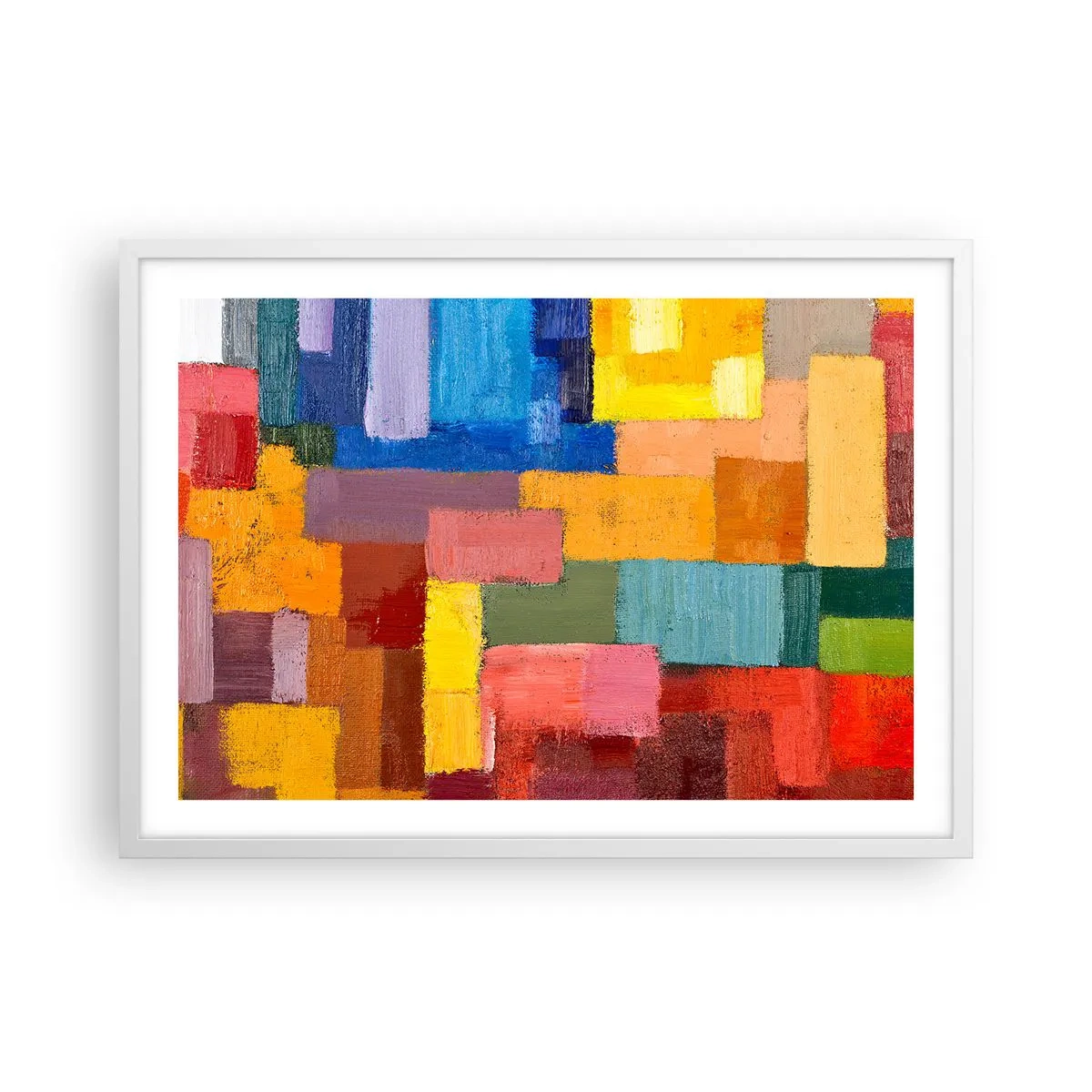 Póster en marco blanco - Cada una diferente, todas coloridas - 70x50 cm