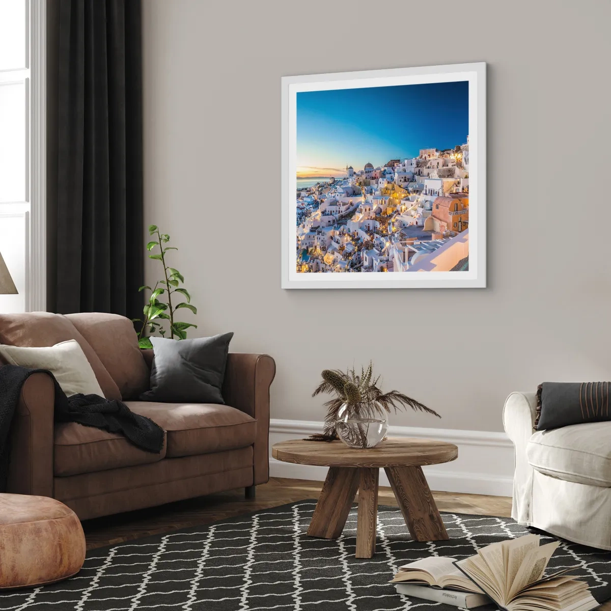 Póster en marco blanco - La esencia de lo griego - 40x40 cm