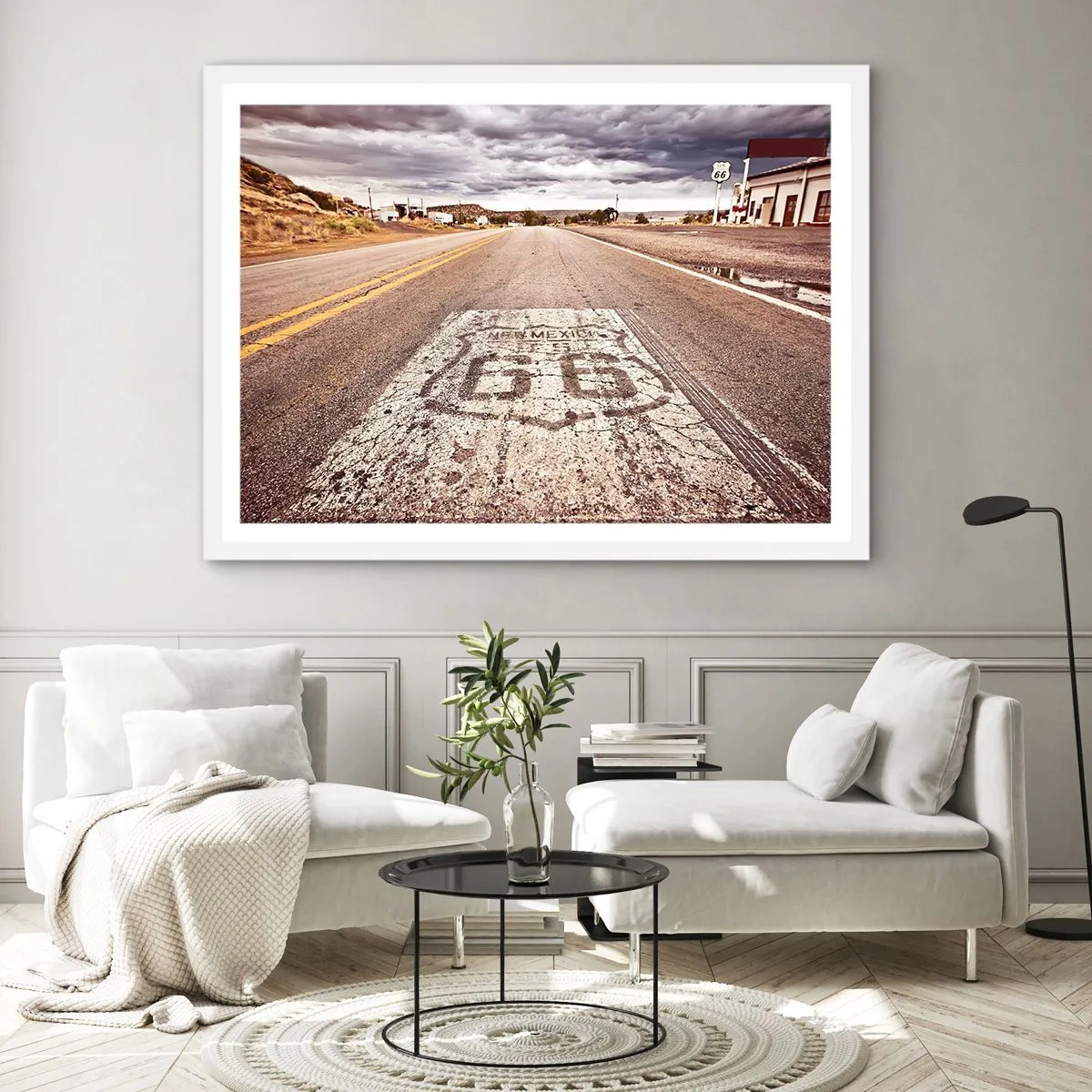 Póster en marco blanco - Mother Road: una leyenda americana - 70x50 cm