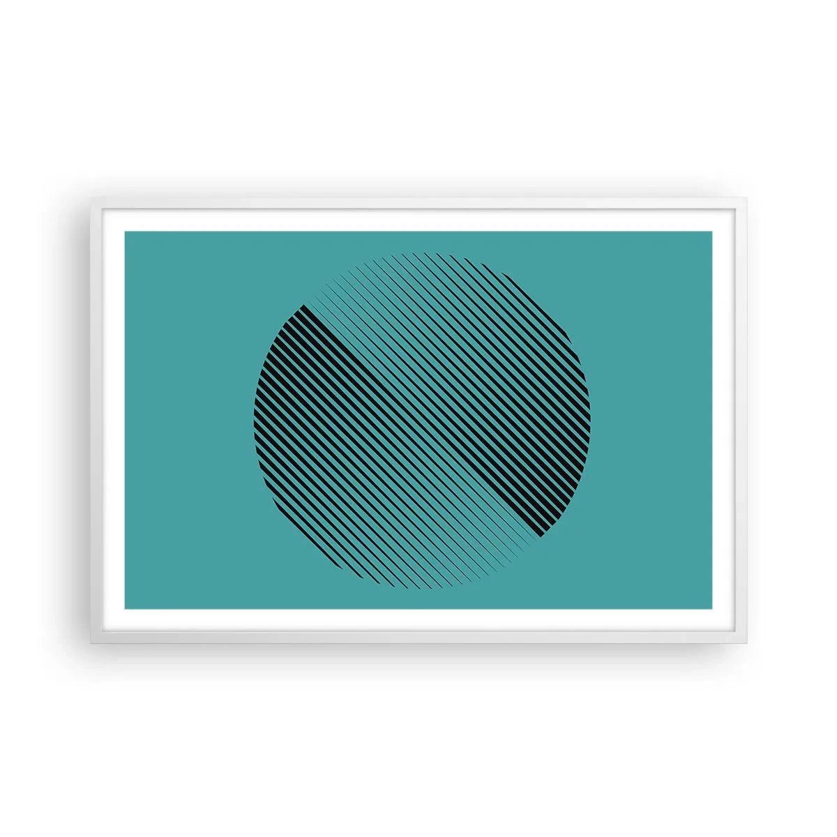 Póster en marco blanco - El círculo: una variación geométrica - 91x61 cm