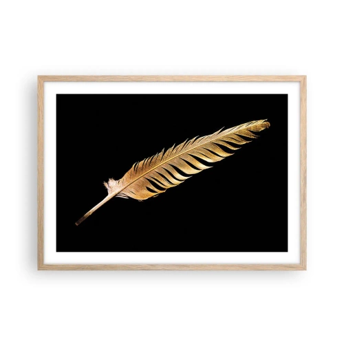 Póster en marco roble claro - Pluma de alta calidad - 70x50 cm