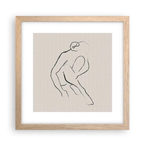 Póster en marco roble claro - Boceto íntimo - 30x30 cm