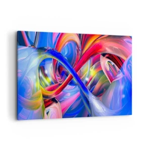 Cuadro sobre lienzo - Impresión de Imagen - Composiciones geométricas abstractas y coloridas en formas dinámicas. - 120x80cm - Una danza de colores - Decoración de pared moderna para salón y dormitorio ARTTOR
